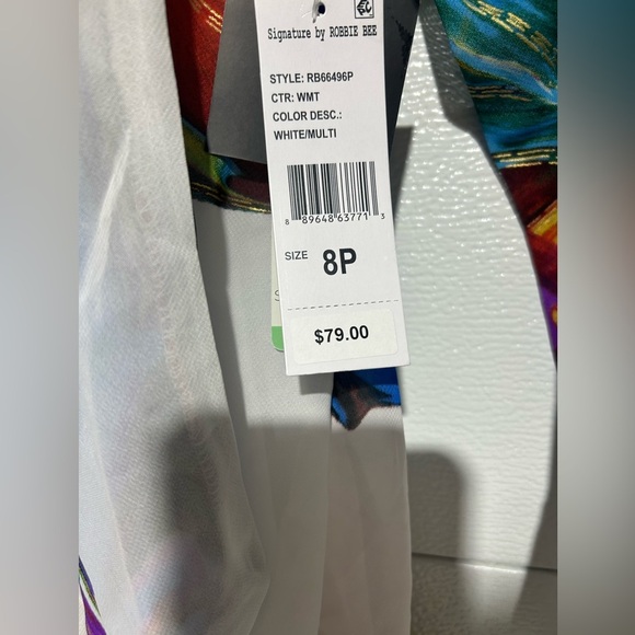 Signature by Robbie Bee Petite Printed Tie-Neck Tiered Chiffon Sundress NWT - Picture 6 of 8